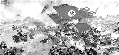 淝水之戰(zhàn)是歷史上以少勝多著名戰(zhàn)例，草木皆兵、風(fēng)聲鶴唳等成語(yǔ)均典出于此。