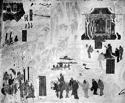 張騫出使西域圖（莫高窟第323窟）  （資料圖片）